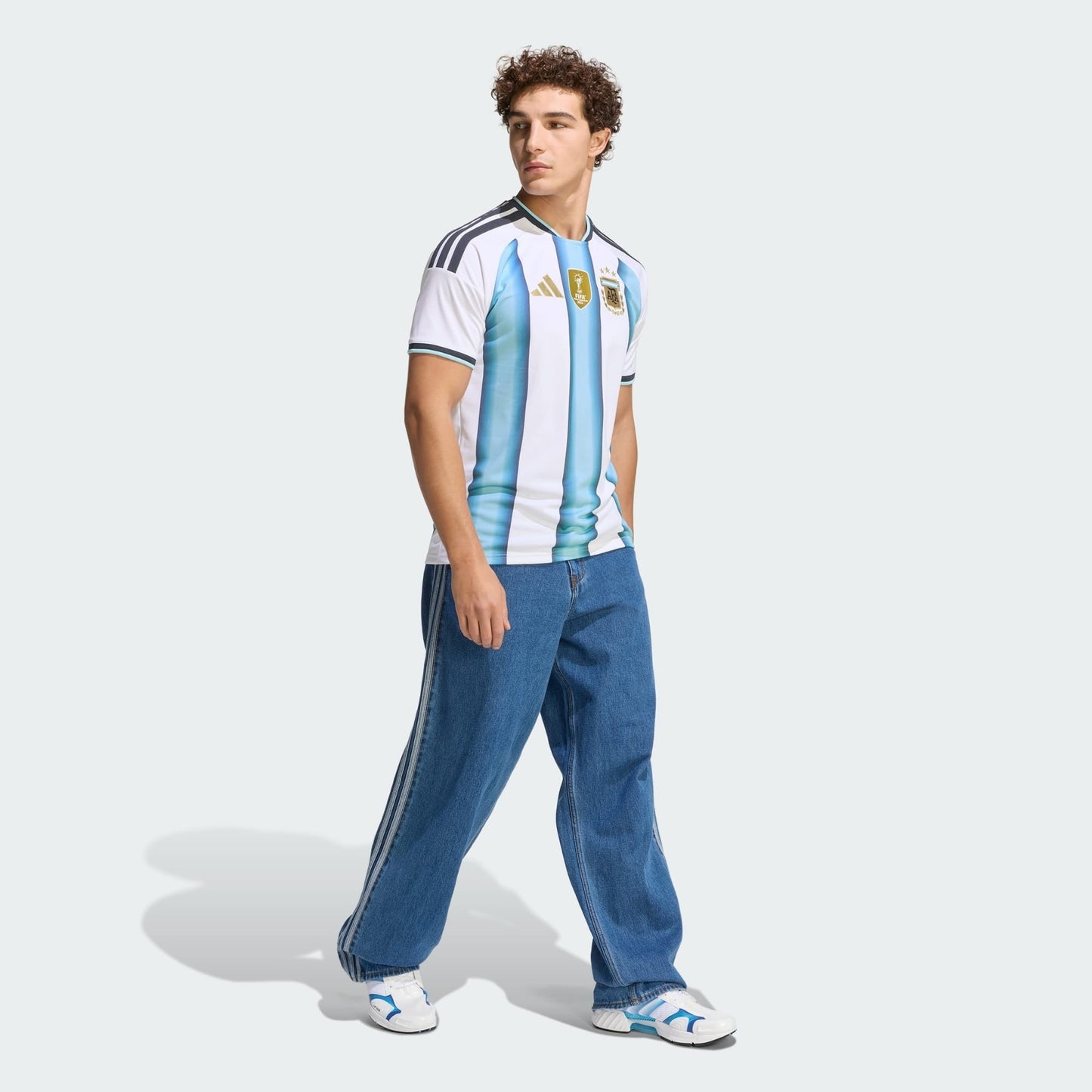 Camisa Argentina I 26/27 - Torcedor Adidas Masculina + Patch Campeão do Mundo