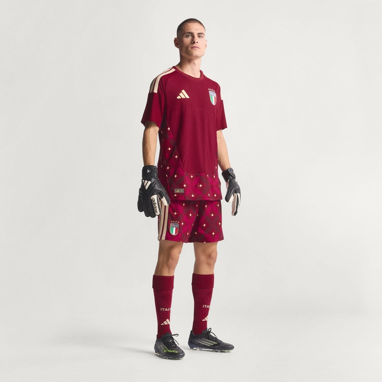Camisa Goleiro Itália I 26/27 - Jogador Adidas Masculina - Vinho