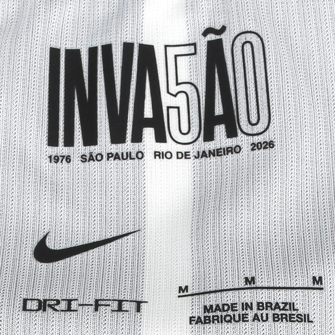 Camisa Corinthians II 2026/27 s/n Torcedor Nike Masculina - Branco+Preto