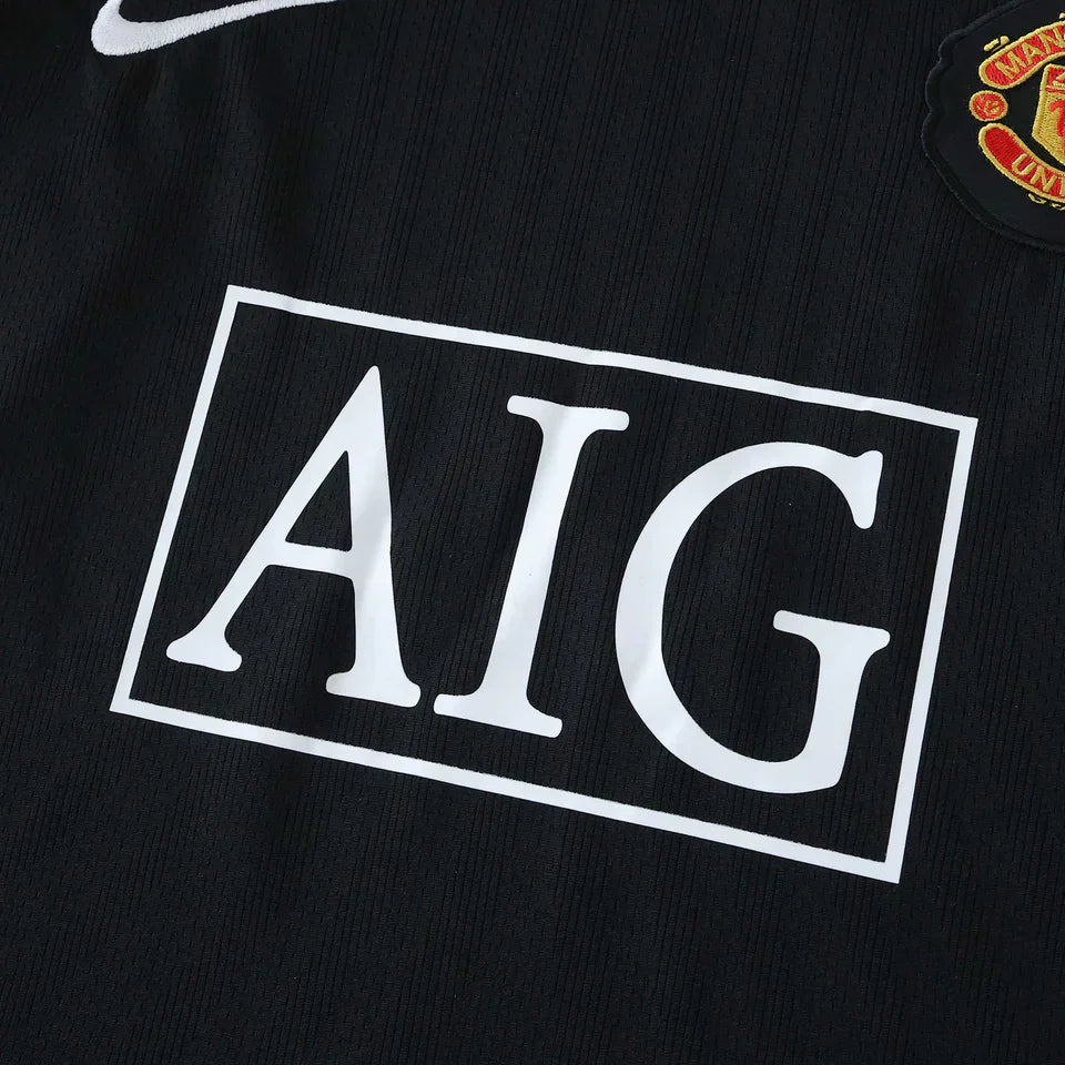 Camisa Manchester United II 2007/2008 Manga Longa - Retrô - Preta