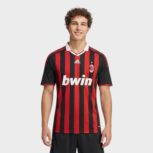 Camisa Milan I 2009/2010 Adidas Torcedor - Vermelha e Preto - Retrô