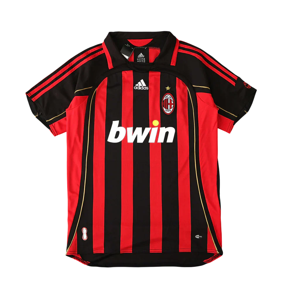Camisa Milan I 2006/2007 Adidas Torcedor - Vermelha e Preto - Retrô